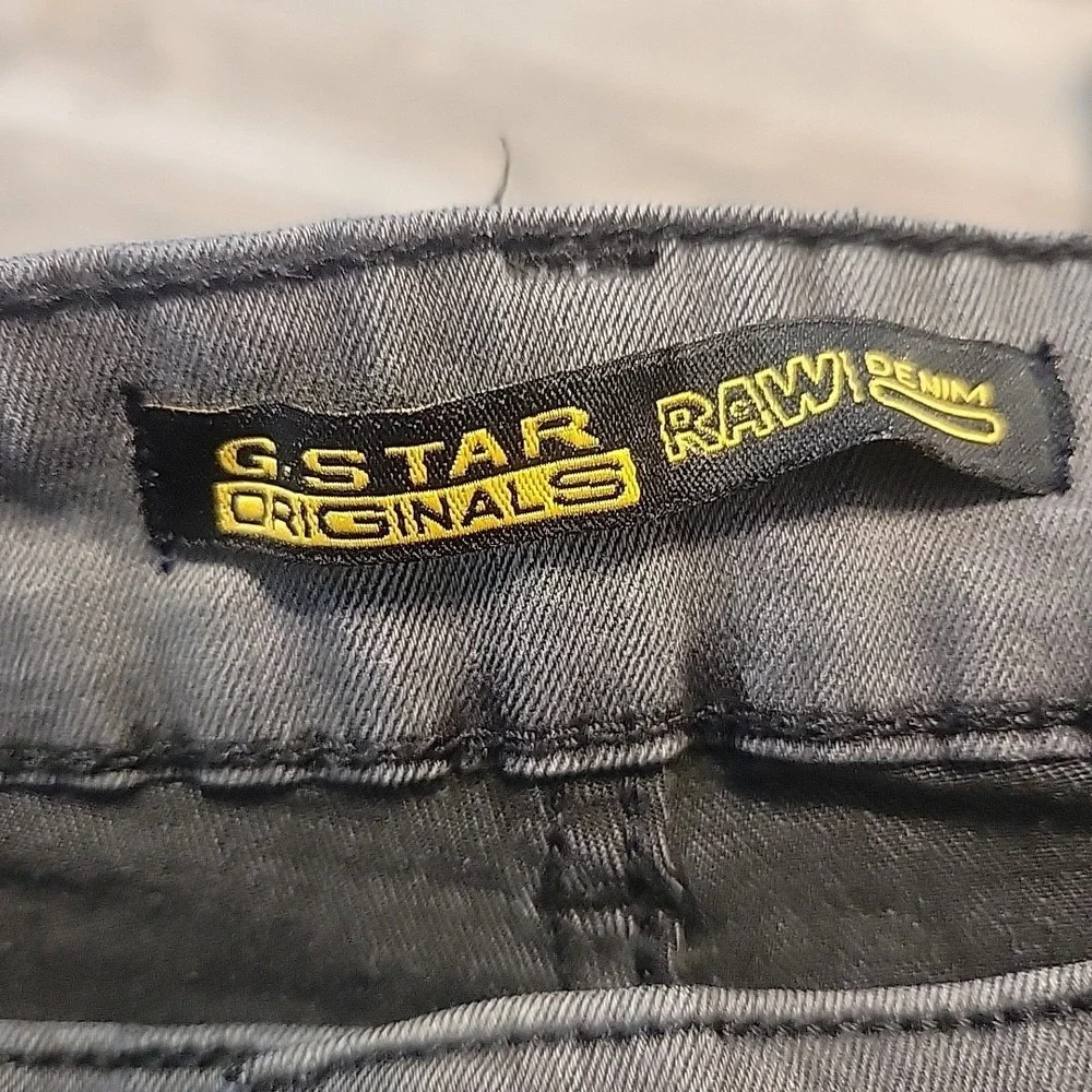 G Star Raw Jeans Mens 38x28 Gray‎ Stretch Straight Denim